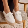 Espadrillas da donna Valencia con lacci e plateau